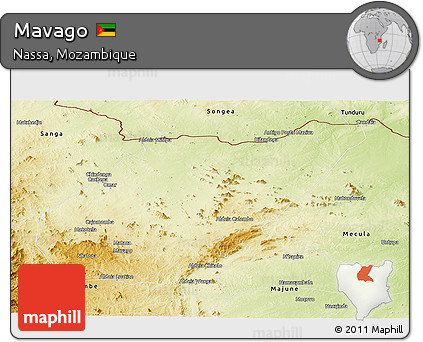 Physical Panoramic Map of Mavago