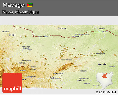 Physical Panoramic Map of Mavago