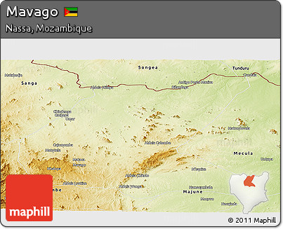 Physical Panoramic Map of Mavago