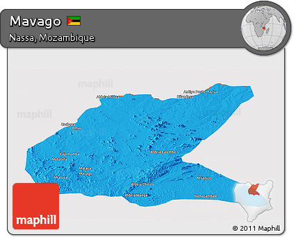 Political Panoramic Map of Mavago, cropped outside
