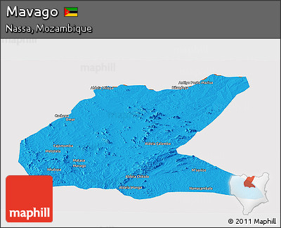 Political Panoramic Map of Mavago, cropped outside