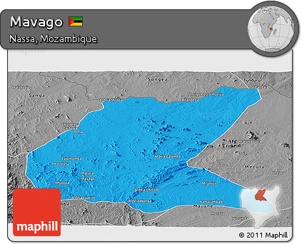 Political Panoramic Map of Mavago, desaturated