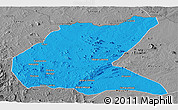 Political Panoramic Map of Mavago, desaturated