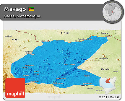 Political Panoramic Map of Mavago, physical outside