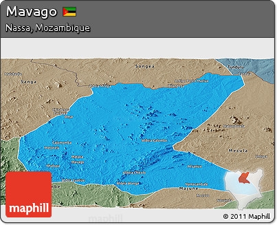Political Panoramic Map of Mavago, semi-desaturated