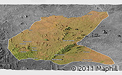 Satellite Panoramic Map of Mavago, desaturated