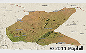 Satellite Panoramic Map of Mavago, shaded relief outside
