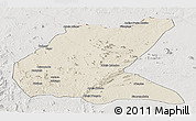 Shaded Relief Panoramic Map of Mavago, lighten, semi-desaturated