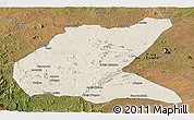 Shaded Relief Panoramic Map of Mavago, satellite outside