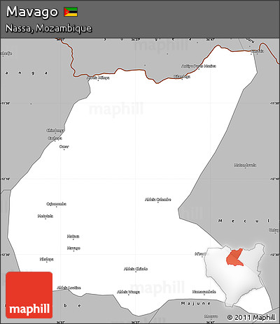 Gray Simple Map of Mavago
