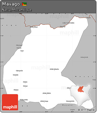 Gray Simple Map of Mavago