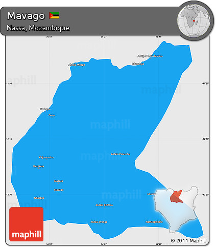 Political Simple Map of Mavago, single color outside