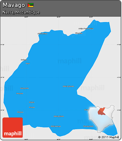 Political Simple Map of Mavago, single color outside