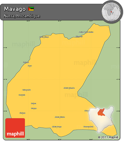 Savanna Style Simple Map of Mavago, cropped outside