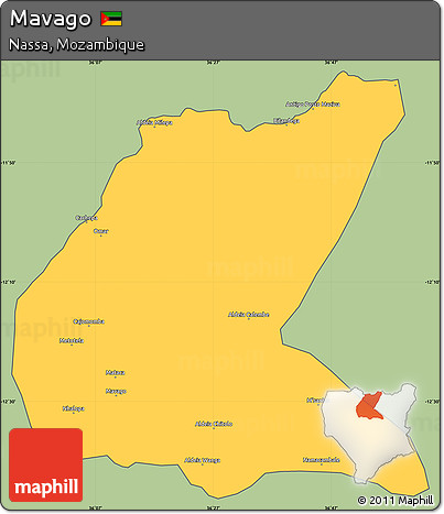 Savanna Style Simple Map of Mavago, cropped outside