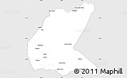 Silver Style Simple Map of Mavago, single color outside