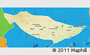 Physical 3D Map of Metarica, political outside