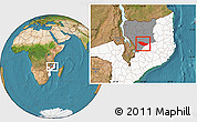Satellite Location Map of Metarica, highlighted country, highlighted parent region