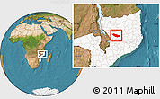 Satellite Location Map of Metarica, highlighted country
