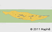 Savanna Style Panoramic Map of Metarica, single color outside