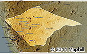 Physical 3D Map of N'gauma, darken