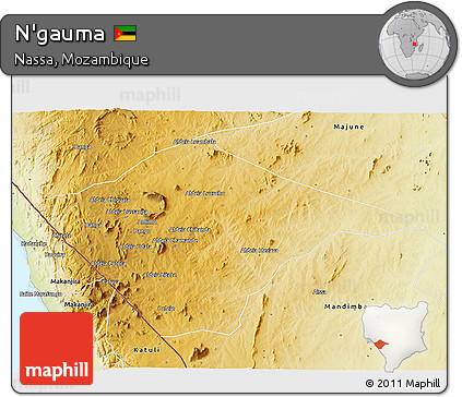 Physical 3D Map of N'gauma