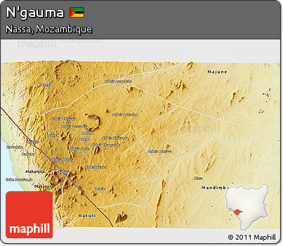 Physical 3D Map of N'gauma