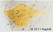 Physical 3D Map of N'gauma, lighten, semi-desaturated