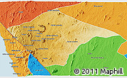 Physical 3D Map of N'gauma, political outside