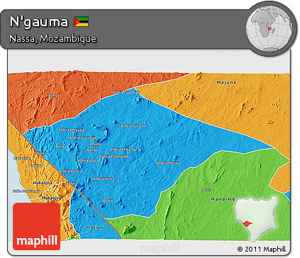Political 3D Map of N'gauma