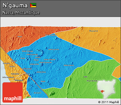 Political 3D Map of N'gauma