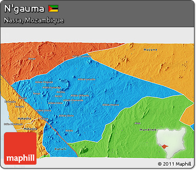 Political 3D Map of N'gauma