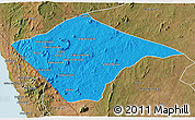 Political 3D Map of N'gauma, satellite outside
