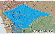 Political 3D Map of N'gauma, semi-desaturated