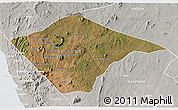 Satellite 3D Map of N'gauma, lighten, semi-desaturated