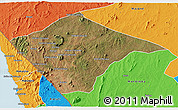 Satellite 3D Map of N'gauma, political outside