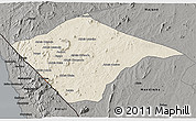 Shaded Relief 3D Map of N'gauma, darken, semi-desaturated