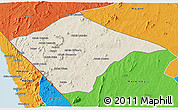 Shaded Relief 3D Map of N'gauma, political outside