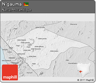 Silver Style 3D Map of N'gauma