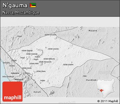 Silver Style 3D Map of N'gauma