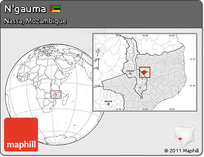 Blank Location Map of N'gauma, highlighted country
