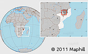 Gray Location Map of N'gauma, highlighted country, highlighted parent region, within the entire country