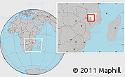 Gray Location Map of N'gauma, highlighted parent region, within the entire country