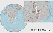Gray Location Map of N'gauma, hill shading