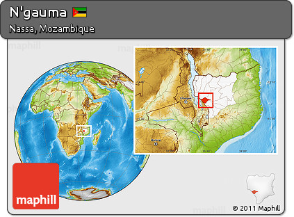 Physical Location Map of N'gauma, highlighted parent region