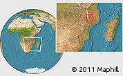 Satellite Location Map of N'gauma, within the entire country