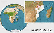 Satellite Location Map of N'gauma, highlighted country, within the entire country