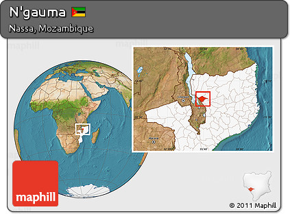 Satellite Location Map of N'gauma, highlighted country