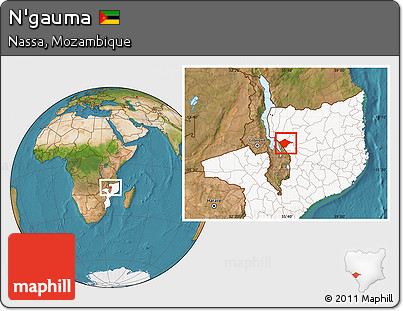 Satellite Location Map of N'gauma, highlighted country