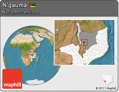 Satellite Location Map of N'gauma, highlighted country, highlighted parent region